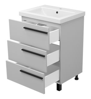 Напольная тумба под раковину Misty Ненси 60см серый